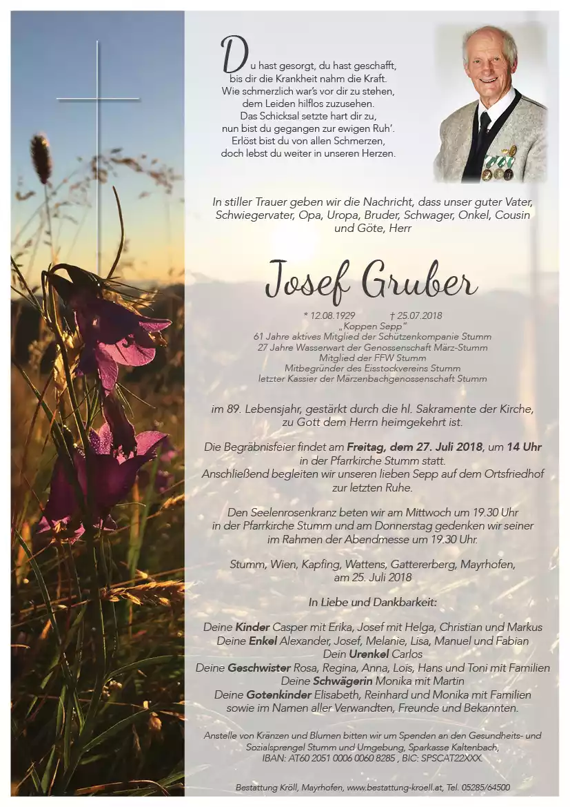 Parte von Josef Gruber